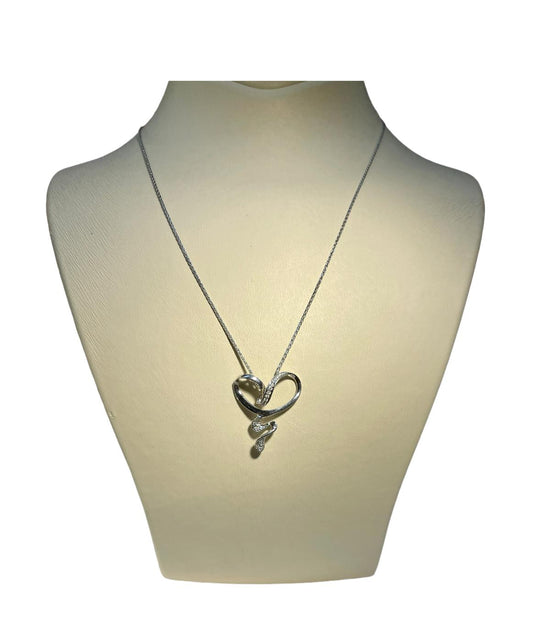 DONNA ORO DIAMOND SNAKE HEART NECKLACE